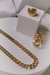 Argola tripla Amora dourada - It bijoux acessórios