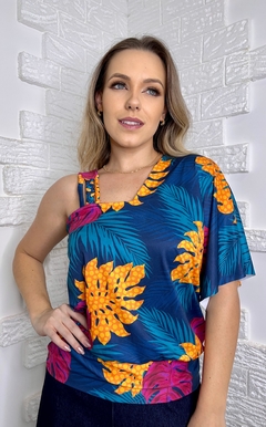 BLUSINHA BELA TRANÇA MANGA ESTAMPADA - Moda S Basso