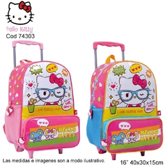 Mochila HELLO KITTY con carro COD.74303/11503