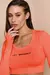 Crop Top JKSport Manga Larga Coral