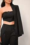 CROPPED CORSET COM FIVELA PRETO - comprar online