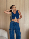 Colete jeans - Maysa Barros