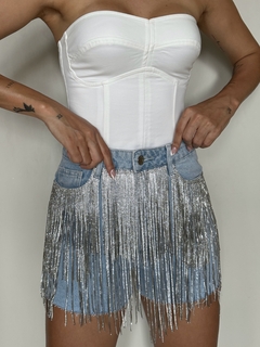 SHORT JEANS ALL STRASS