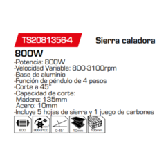 Sierra caladora TS2081356-4 - comprar online