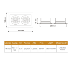 Spot de embutir 1600/2 - comprar online