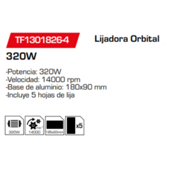 Lijadora Orbital TF1301826-4 - comprar online