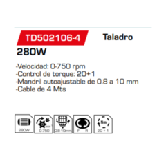 Taladro TD502106-4 - comprar online