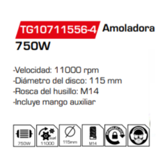 Amoladora Angular TG10711556-4 - comprar online