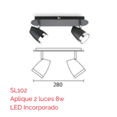 Aplique 2 luces VICENZA SL102 en internet