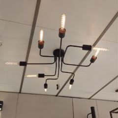 lampara estilo industrial para living plafon negro de varias luces en joma canning iluminacion