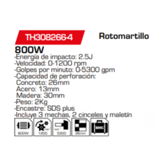 Rotomartillo TH308266-4 - comprar online