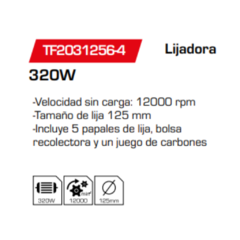 Lijadora Roto Orbital TF2031256-4 - comprar online