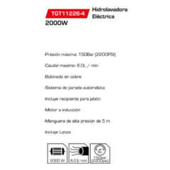 Hidrolavadora Eléctrica TGT11226-4 - comprar online