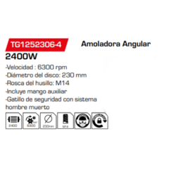 Amoladora Angular TG1252306-4 - comprar online