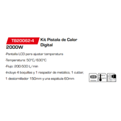 Kit Pistola de Calor Digital TB20062-4 - comprar online