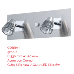 Aplique de Pared 2 luces Zamak COBRA II 5202 - comprar online