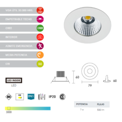 Spot de embutir HERMES II ETL520 - comprar online