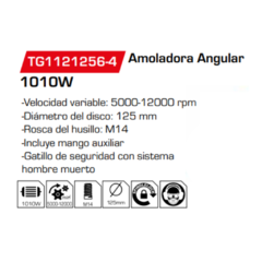 Amoladora Angular TG1121256-4 - comprar online