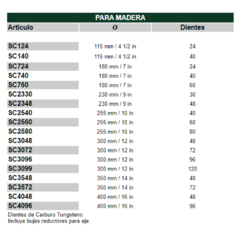 Sierras Circulares con insertos de Widia para Madera - comprar online