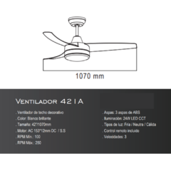Ventilador Luz Integrada 42 I A - comprar online
