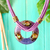 violet handmade leather necklace