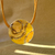 yellow leather necklace