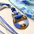 Collar Ziggy Azul 129 - Cristálida Joyas y accesorios en vidrio y cuero