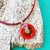 Handmade red fused glass necklace 
