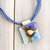 Handmade fused glass necklace blue