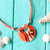 Collar Aloha Naranja 162 - Cristálida Joyas y accesorios en vidrio y cuero
