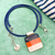 Collar artesanal mujer con dije de vidrio estilo navy