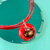 Handmade red leather necklace