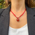 Collar Nicki Rojo 25 - Cristálida Joyas y accesorios en vidrio y cuero