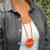 Collar Soho Naranja 162 - Cristálida Joyas y accesorios en vidrio y cuero