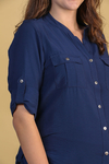 Camisa gestante botões azul marinho - comprar online