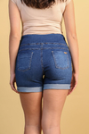 Short jeans gestante barra dobrada jeans escuro - Lirio Gestante | Roupas para Grávidas