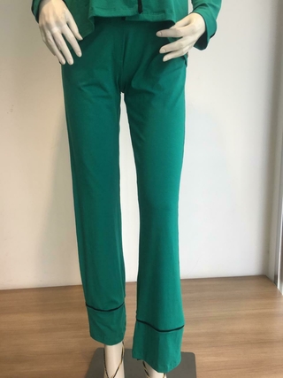 Pijama americano gestante manga longa - verde - Lirio Gestante | Roupas para Grávidas