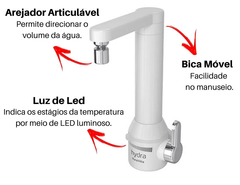 Torneira Elétrica com Purificador Puravitta Parede 5500W - Hydra - Antônio Bittencourt Materiais de Construção