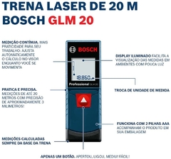Medidor de Distância a Laser 20 Metros Professional - BOSCH-GLM-20 na internet
