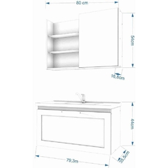 Gabinete para Banheiro Hibisco com Espelheira 79cm - MGM Móveis - loja online