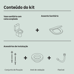 Kit Vaso Sanitário com Caixa Acoplada 3/6L New Patio Branco Kohler - comprar online