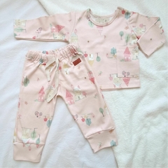 pijama de algodon rosa