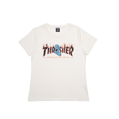 T-Shirt Feminina Thrasher Screaming Flame Logo White