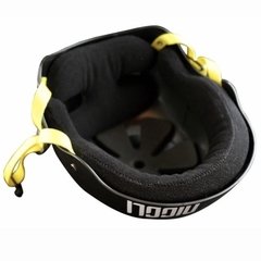 Capacete Niggli Iron Pro - Preto Fosco Fita Amarela - da Batata Skate Shop