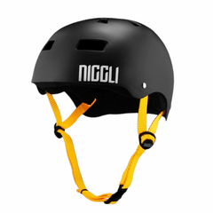Capacete Niggli Iron Pro - Preto Fosco Fita Amarela - comprar online