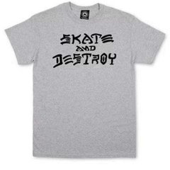 Camiseta Thrasher Magazine Skate and Destroy - Cinza - comprar online