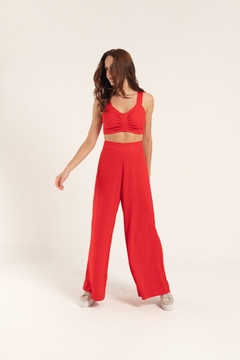 Calça Pantalona Cintia Vermelha - comprar online