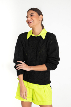 Pullover de Tricot Lina Preto - comprar online