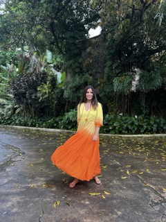 Vestido Nany Amarelo Degradê - Atelier de Vestidos | Estilista Tati Magalhães | Made in Rio