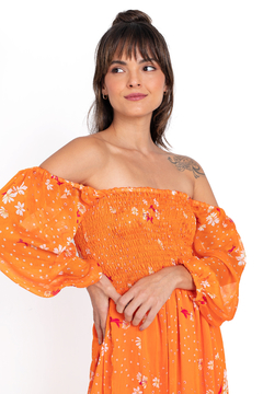 Vestido Sissi laranja - Atelier de Vestidos | Estilista Tati Magalhães | Made in Rio